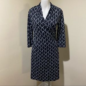 J McLaughlin Black Gray faux wrap Dress Sz S